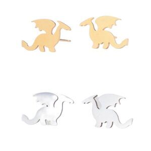 Dainty Dragon Gold Tone or Silver Tone Earrings NWT